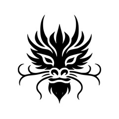 Minimalistic Dragon Head Silhouette for Chinese New Year – SVG Vector