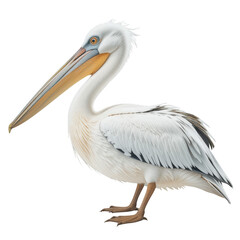 Obraz premium Elegant Pelican Standing Proudly with Long Bill and Soft White Feathers in a Natural Setting