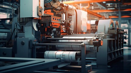 A photo of a printing machine producing labels