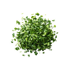 Freshly Chopped Parsley Pile, Overhead Shot