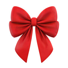 Elegant Red Satin Bow with Pleats for Gift Wrapping and Decoration Purposes in Festive Celebrations