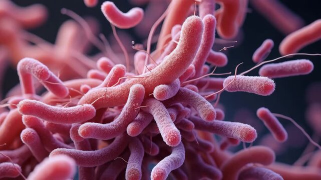 Helicobacter pylori concept ,Close Up Microscopic View of Bacteria Exploring Intricate Cell Structure and Diversity
