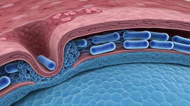 Helicobacter pylori concept ,Bacteria and human cells interaction exploring cellular structures and microbial life microbiology.