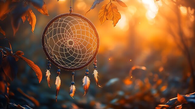 Dreamcatcher Autumn Sunset Forest.