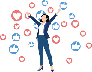 インフルエンサーのグラフィック素材イラスト