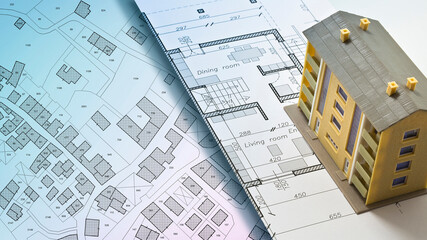 APPROVED BUILDINGS PERMIT concept with approved residential building project and condominium...