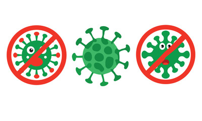 Coronavirus formula vector icons. Stop the coronavirus