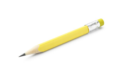 One graphite pencil with eraser isolated on white