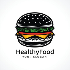 burger illustration logo  icon