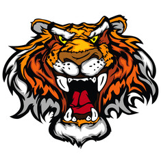 Roaring Tiger Emblem: A ferocious tiger emblem showcases bold, dynamic lines and a striking color palette, embodying power, ferocity and determination.