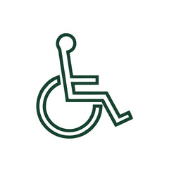 Accessibility icon of wheelchair symbol in minimalist design  