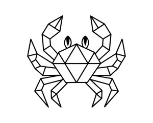 Geometric crab low poly animal vector illustration