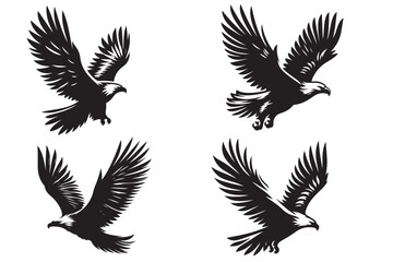 Fototapeta premium Elegant bird silhouette design isolated on white background