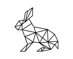 Geometric rabbit low poly bunny vector illustration