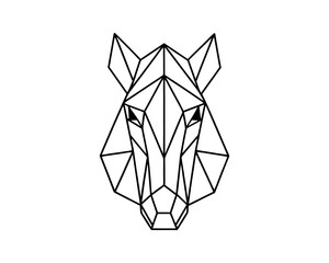 Geometric horse head low poly animal vector illustration