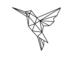 Geometric hummingbird vector illustration