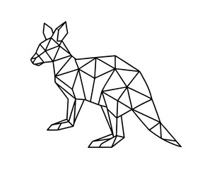 Geometric kangaroo vector illustration