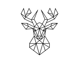 Geometric deer head low poly animal vector illustration