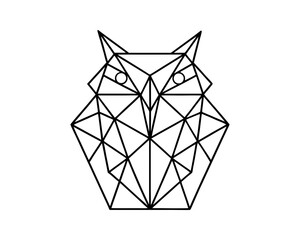 Geometric owl vector illustration low poly animal design