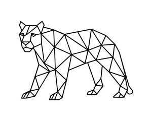 Geometric lioness vector illustration low poly animal design