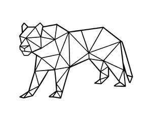 Geometric lioness vector illustration low poly animal design