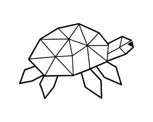 Geometric turtle low poly animal vector illustration