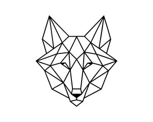 Geometric fox head low poly animal vector illustration