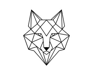 Geometric fox head low poly animal vector illustration