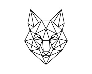 Geometric wolf head low poly animal vector illustration