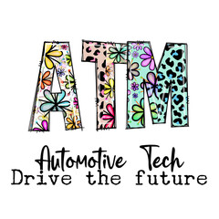 Fototapeta premium Automotive Tech Drive the Future Colorful Design Graphic