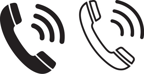 Phone Flat Icon – Call Symbol and Communication Sign Vector Illustration