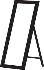 Full length black frame mirror icon illustration