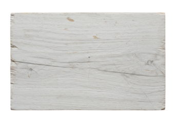 Isolated Whitewashed Wooden Plank with Crack