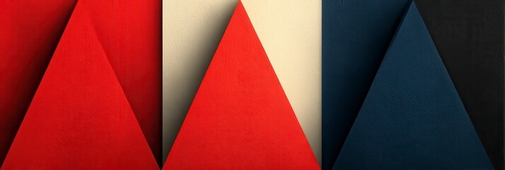 Bold Triangular Color Blocks Divided into Three Distinct Sections