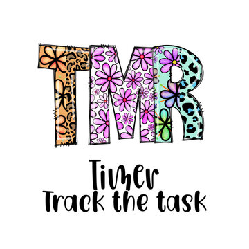 Colorful TMR Track the Task Design with Flowers and Leopard Print