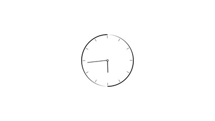 Abstract clock icon illustration. Digital and analog clock 24 hours isolated on white background. and creating a stunning illustration.4k illustration