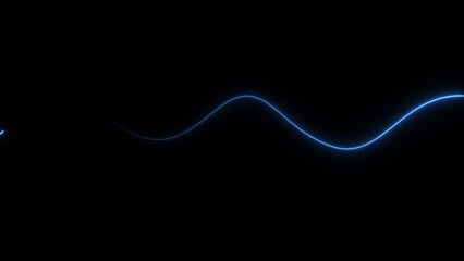 illustration of glowing wave line sliding. abstract neon background. and creating a stunning illustration .4k illustration .	