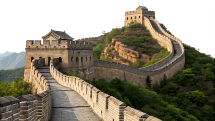 Wanddecoratie Chinese Muur majestic great wall of china section isolated on white background PNG. AI GENERATED  © Shohidul