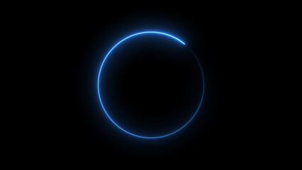 Neon blue circle frame loading icon background illustration in retro style and creating a stunning 4k illustration .