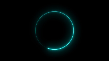 Neon blue circle frame loading icon background illustration in retro style and creating a stunning 4k illustration .