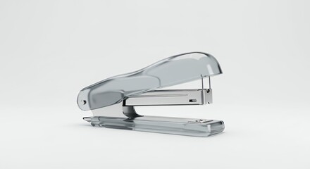 Chrome stapler on white background