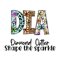 DIA Diamond Cutter Shape the Sparkle Design with Flowers and Leopard Print