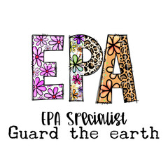 EPA Specialist Guard the Earth Design with Flowers and Leopard Print
