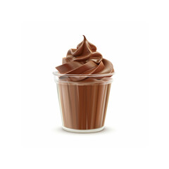 Delicious Chocolate Soft Serve in a Clear Plastic Cup