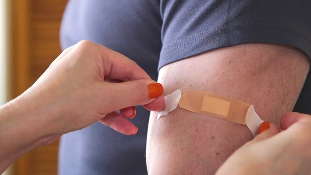 This is a detailed stepbystep process that explains how to properly apply a bandage on an arm for minor injuries