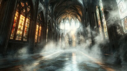 Mystical Cathedral: A Breathtaking Gothic Interior