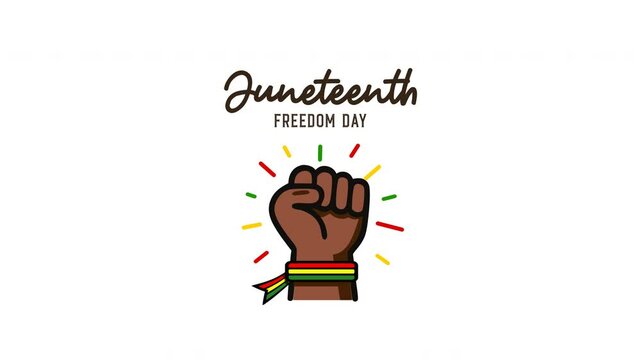 juneteenth freedom day June 19 african american independence day animated banner background design 4k video footage