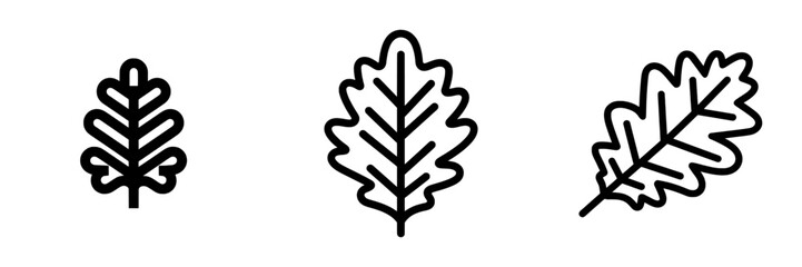 Obraz premium The oak leaf graphic icon is a modern pictogram illustrated in flat style and isolated on a white background for use in web graphics