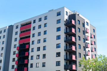 Modern apartment buildings in residential area