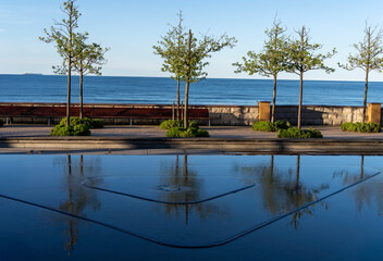 Bäderarchitektur am Strand von Göhren, Pavillion am Festplatz, Rügen, Mecklenburg-Vorpommern, Deutschland